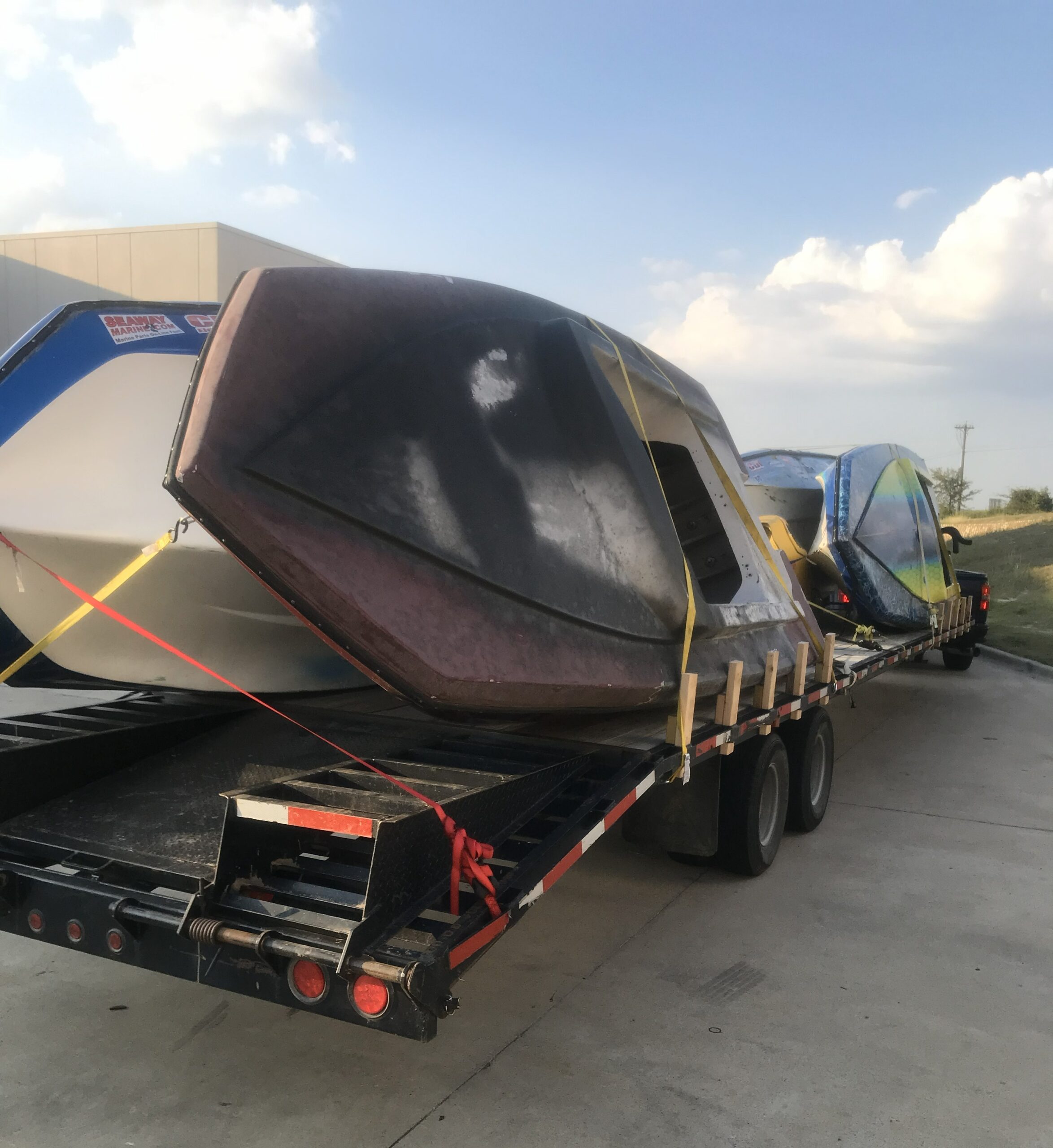 Hauling Boats To The Shop